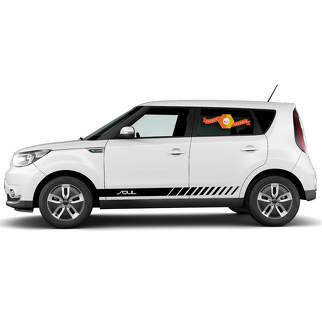 Pair SOUL Angled Side Door Racing Stripes Graphic Decals FOR KIA SOUL