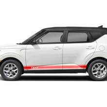 Side Door Racing Stripes Graphic Stickers Decals FOR KIA SOUL 2