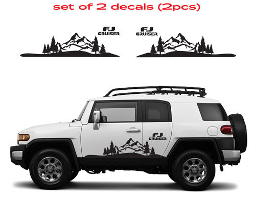 TOYOTA FJ CRUISER Mountain Decal Vinyl Side Door Graphics  11