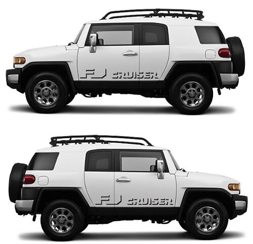 FJ Cruiser Logo Shadow Style Side Door Vinyl Decal Sticker for Toyota FJ Cruiser
