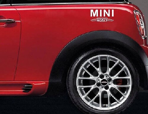MINI JCW Style Fender Vinyl Decal Pair for Mini Cooper