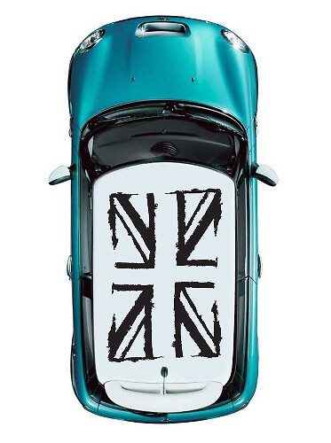 Grunge Style British Flag Roof Vinyl Decal Set for MINI Cooper 