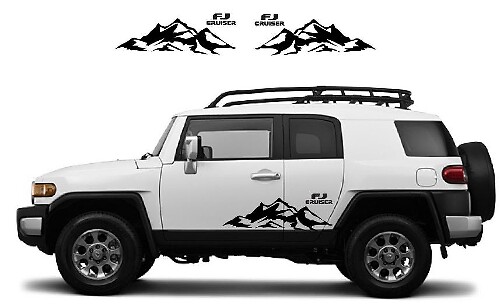 Mountain Range Door Side Vinyl Decal Kit for Toyota FJ Cruiser