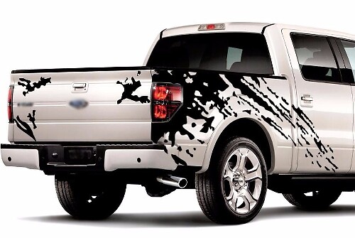 Mud Splash Bed Side Vinyl Decal Set for Pickup Trucks 