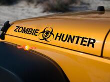 Set Zombie Hunter Decals For Wrangler Rubicon Sahara Tj Hood Stickers Jeep 2 2