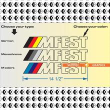 Bimmerfest MFEST bimmer fest Vinyl Stickers Decals fits to e92 e36 e46 F10 F30 M3 M4 Competition BMW 2
