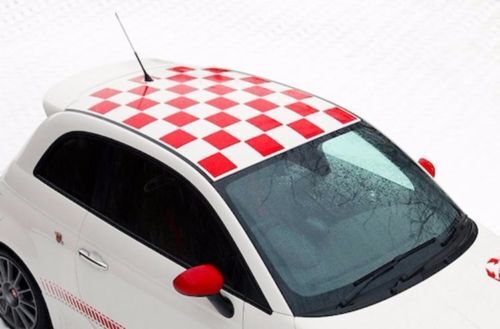 Checkered Roof Squares Vinyl Decal for Fiat 500 Abarth