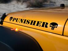 Set of 2 Punisher skull Hood Vinyl Decals Stickers for WRANGLER RUBICON SAHARA 2