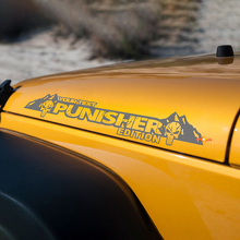 Punisher Edition Lettering Hood Vinyl Decals for Jeep Wrangler 2