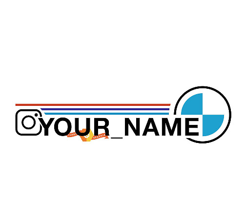 Custom Instagram Username BMW Style Vinyl Decal Set