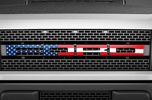 Ford Raptor Grille Insert Stickers Decals (2010-2014) american flag design