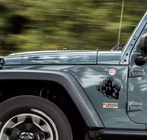 Rock n Roll Badge Vinyl Decal Sticker for Jeep Wrangler Rubicon