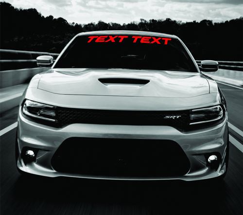 TEXT TEXT Banner Windshield Vinyl Decal Sticker for Dodge Charger 2011-2017
