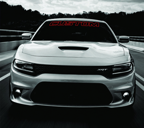 Custom Text Outline Banner Windshield Vinyl Decal Sticker for Dodge Charger 2011-2017