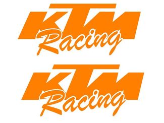 2 KTM Racing ORANGE sticker decal moto mx 50 65 125 250 350 450 300 sx xc sxf