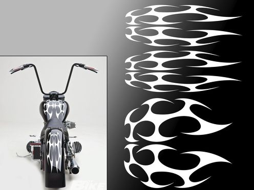 Universal Motorcycle Flame Set Gas Serbatoio e parafanghi Decalcomania Harley (FFS01)