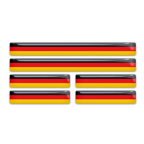 Germany Flag 3D Domed Gel Decal Sticker Set for BMW Mercedes VW Audi