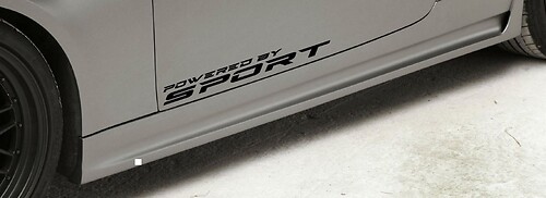 Powered by Sport Door Side Vinyl Decal Sticker