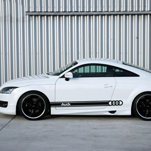 Racing Style Side Stripes Vinyl Decal Pair for Audi