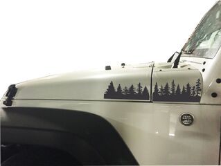 Jeep Wrangler Pine Tree forest hood Vinyl Stickers Full SeT Decal JK,pick Color