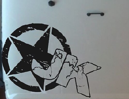 Distressed Star Hood Banner Vinyl Decal for Jeep Wrangler JK