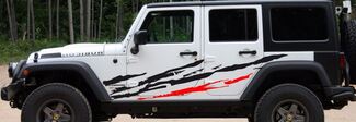 Scratch, rip, tear, rip tied decal set. 1 or 2 color. Universal fits Jeep JK XJ