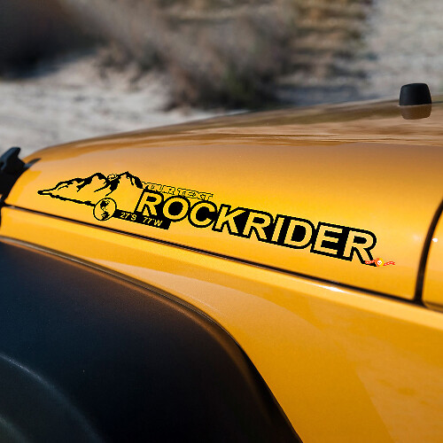 Mountain Rockrider Hood Vinyl Decals for Jeep Wrangler JK JKU