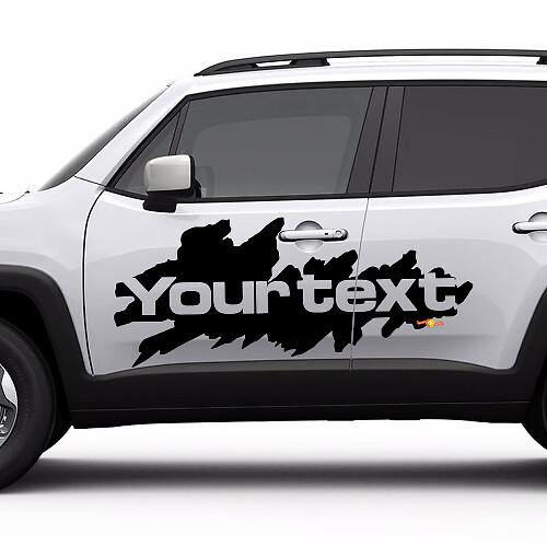 Mud Splash Style Lettering Side Vinyl Decal for Jeep Renegade