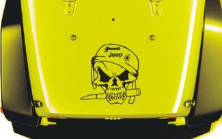 Jeep Wrangler Military Soldier Skull Vinyl Hood Decal TJ LJ JK 23  X 23