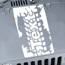 Tire Tread Custom Lettering Hood Vinyl Decal for Jeep Wrangler _2