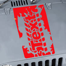 Tire Tread Custom Lettering Hood Vinyl Decal for Jeep Wrangler _3