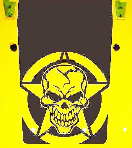 Military Skull Star Hood Vinyl Decal for Jeep Wrangler JK JKU TJ LJ