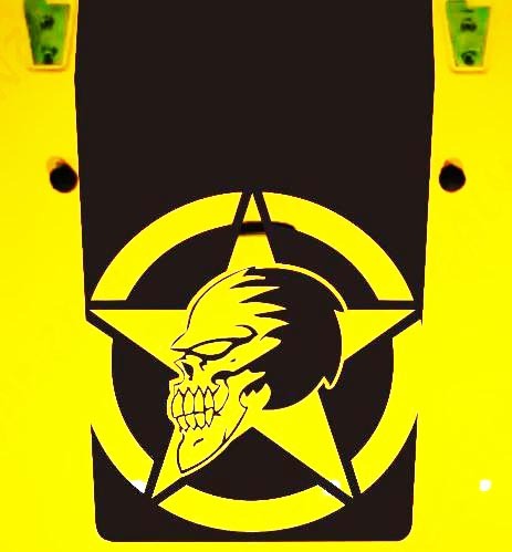Military Skull Star Hood Vinyl Decal for Jeep Wrangler 
