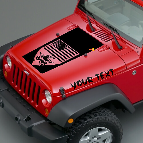 American Badge Hood Vinyl Decals for Jeep Wrangler JK JKU LJ TJ