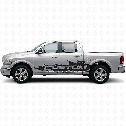 Mud Splash Custom Side Vinyl Decal Kit for Dodge Ram Rebel 2009–2016