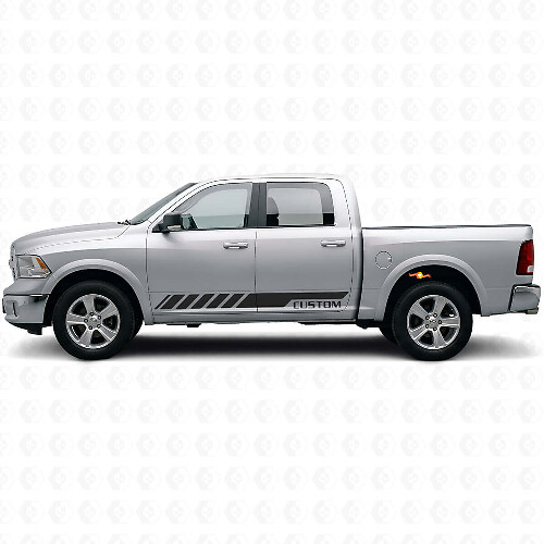 Custom Racing Side Stripes Vinyl Decal Kir for Dodge Ram Rebel 2009-2016 