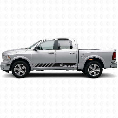 Custom Hemi Style Side Stripes Vinyl Decal for Dodge Ram Rebel 1500 2009–2016