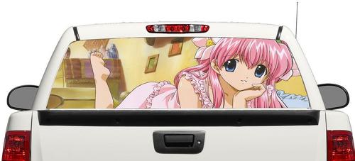 Anime Girl Cartoon Rear Window Decal Sticker Pick-up Truck SUV Car 3