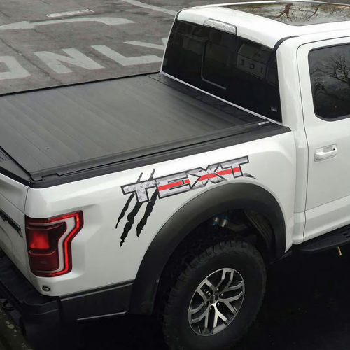 Custom Text USA Flag Logo Side Bed Graphics Decal Sticker 2 for Musclecar truck power truck 2017