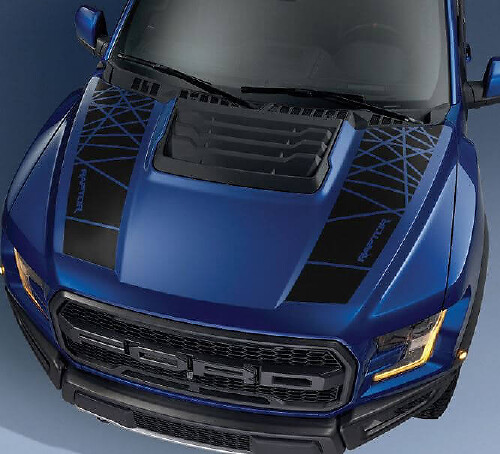 Twin Hood Stripes Graphics Vinyl Decal Kit for Musclecar Truck