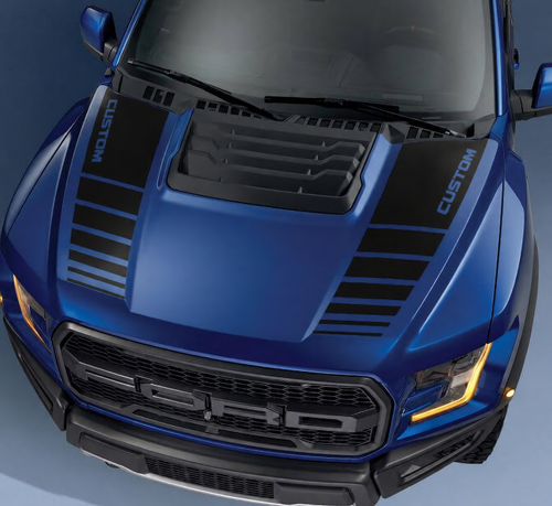 CUSTOM Dual Strobe Stripes Hood Vinyl Decal Sticker for Ford F-150 2017