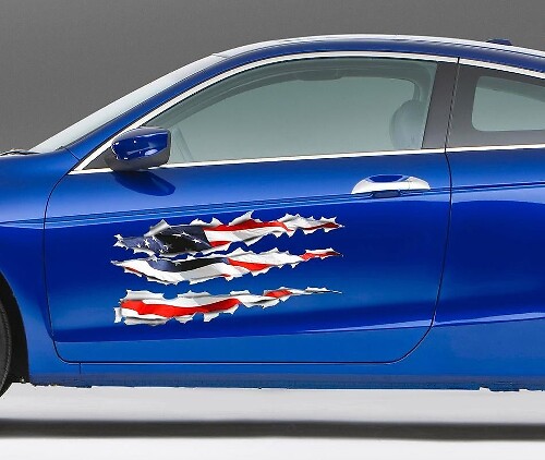 American Flag Ripped Style Side Door Vinyl Decal Sticker