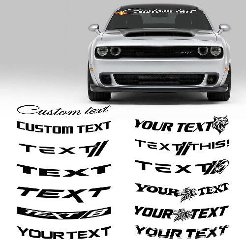Custom Lettering Wide Windshield Banner Vinyl Decal Sticker for Dodge Challenger