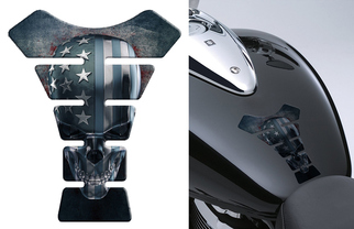 Scull 3D Moto MOTOBIKE Gas FUEL Tank Pad Protector Sticker Emblem Decal
