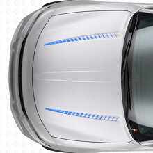 Dual Tnin Strobe Stripes Hood Vinyl Decal Sticker for Dodge Charger 2015-2026_2