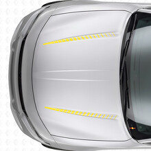 Dual Tnin Strobe Stripes Hood Vinyl Decal Sticker for Dodge Charger 2015-2026_5