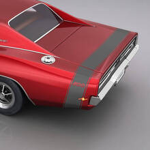  500 Stripe Rear Trunk and Quarter Panel Vinyl Decal Kit for Dodge Charger 500 1969_3