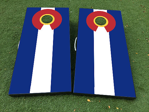 Colorado Flag Cornhole Board Vinyl Wrap Decal Set