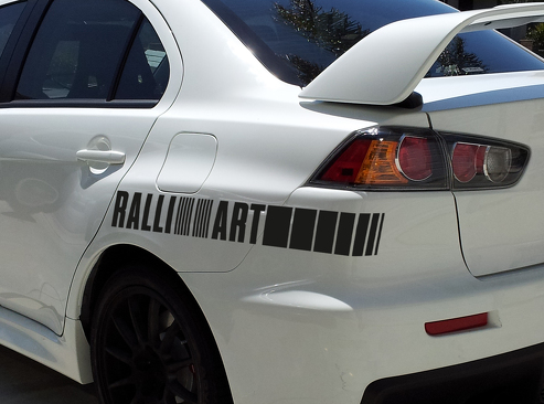 2x Ralli Art Rally Racing Sports 4x4 Car Vinyl Sticker Decal fits to Mitsubishi Evo Lancer