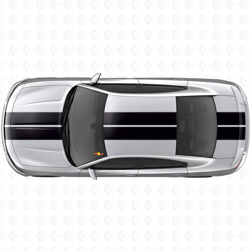 Dual Racing Stripes Hood Roof Trunk Vinyl Decal Sticker for Dodge Charger